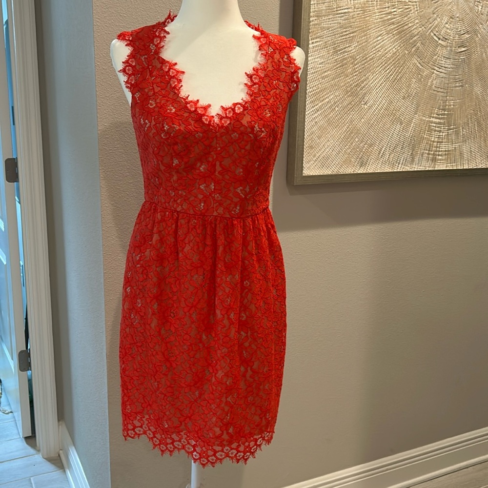 Gorgeous Shoshanna lace red dress Size 6